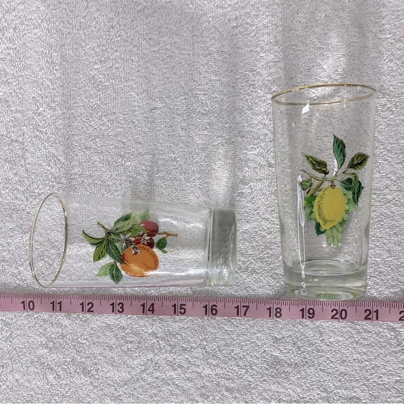 Vintage West Virginia Glass Fruit Tumblers W Gold Rim x4 - Picture 2 of 12